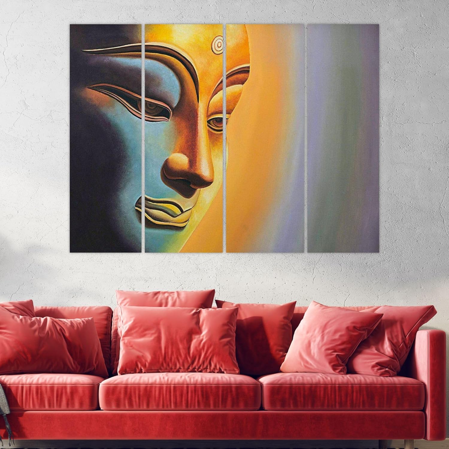 inep-b0cghy2kq3-buddha-tastic-4-panel-zen-party-on-your-wall---framed-ready-to-hang-wall-art-displayed-over-a-modern-sofa.jpg
